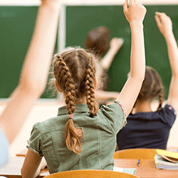 student in classroom