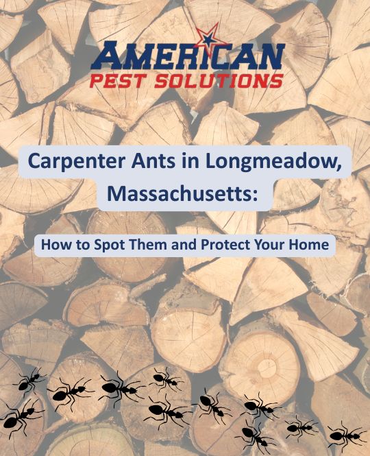 Wood pile background with American Pest Solutions Logo and Blog title