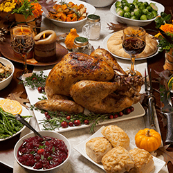 An image of a Thanksgiving dinner
