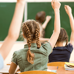 student in classroom